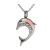 Asche Anhänger kleiner Delphin mit weißen Zirkonia-Steinen Silber aus Edelstahl AP 193 WZ