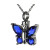 Asche Anhänger Andenken kleiner Schmetterling mit blauen Zirkonia Steinen aus Edelstahl AP 54 Blau