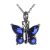 Asche Anhänger Andenken kleiner Schmetterling mit blauen Zirkonia Steinen aus Edelstahl AP 54 Blau