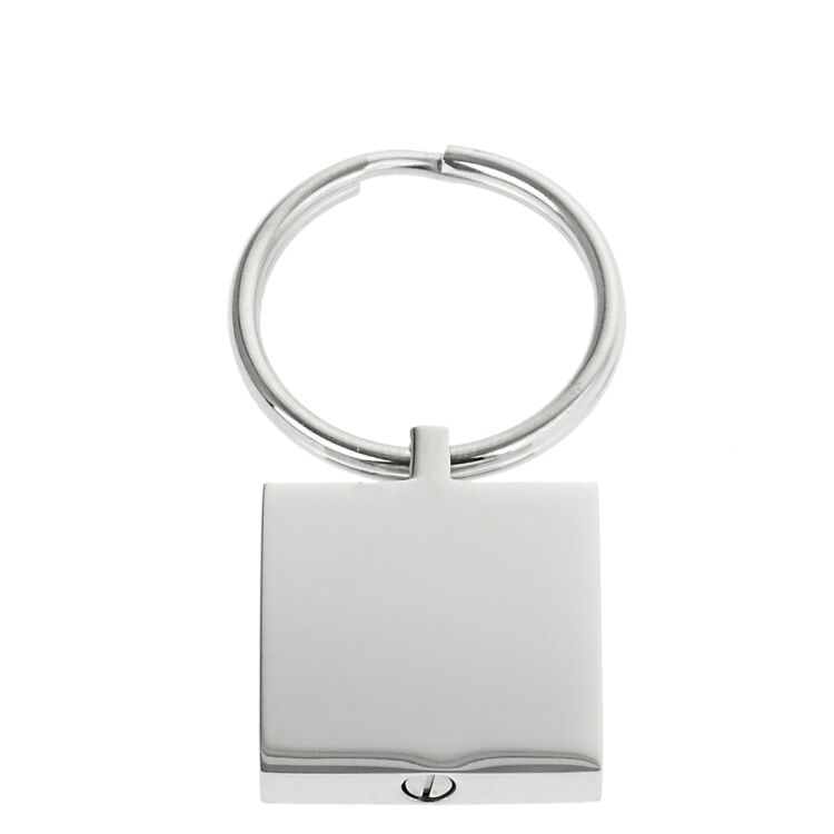 SRC® Schlüsselanhänger Viereck Micro-Urne aus poliertem Edelstahl Wunschgravur AP 528