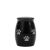 Micro Urne mittel groß in der Farbe schwarz aus Edelstahl mit Pfotenabdrücken MUM2 B