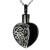 Asche Anhänger schwarzes Herz Muster einer Blume in Silber mit Zirkonia Steinen Gravur AP 452 schwarz