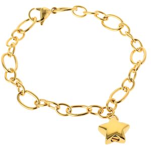 Asche Armband Ankerkette in Gold mit Stern Anhänger...