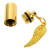 SRC® Asche Anhänger polierter Zylinder mit einer Feder aus Edelstahl in der Farbe Gold AP 547 Gold