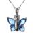 Asche Anhänger Andenken kleiner Schmetterling mit hellblauen Zirkonia Steinen aus Edelstahl AP 54 Hellblau
