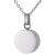 Asche Anhänger rundes Medaillon in der Farbe Silber mit Zirkonia Steinen, poliert aus Edelstahl Gravur AP 716 S