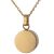 Asche Anhänger rundes Medaillon in der Farbe Gold mit Zirkonia Steinen, poliert aus Edelstahl Gravur AP 716 G