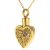 Asche Anhänger Herz in der Farbe Gold mit Zirkonia Steinen und kleinem roten Herz aus Edelstahl Gravur AP 128