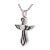 Asche Anhänger Kreuz mit Herz und Flügeln in Schwarz Silber aus Edelstahl AP 154
