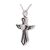 Asche Anhänger Kreuz mit Herz und Flügeln in Schwarz Silber aus Edelstahl AP 154