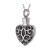 Asche Anhänger Herz in Silber Schwarz mit einem abgesetzten Muster aus Edelstahl Gravur AP 259