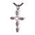 Asche Anhänger Kreuz Silber mit 5 violetten Steinen Gedenk Anhänger aus Edelstahl AP 278