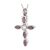 Asche Anhänger Kreuz Silber mit 5 violetten Steinen Gedenk Anhänger aus Edelstahl AP 278