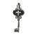 Asche Anhänger Schlüssel klein mit Kreuz schwarz abgesetzt Zirkonia Steine aus Edelstahl AP 310