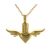 Asche Anhänger Herz in der Farbe Gold mit Flügeln Gedenk Anhänger aus Edelstahl AP 380