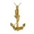 Asche Anhänger Anker in der Farbe Gold von einem Seil umschlungen Gedenk Schmuck aus Edelstahl AP 382