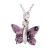 Asche Anhänger Andenken kleiner Schmetterling mit Lila Zirkonia Steinen aus Edelstahl AP 54