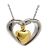 Asche Anhänger Andenken zweiteiliges Herz in den Farben Silber Gold aus Edelstahl AP 67