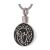 Asche Anhänger zum Befüllen rundes Medallion Hochglanz poliert in Silber Schwarz mit Muster Gravur AP 98