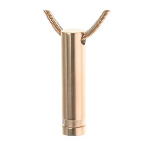 Charismatum® Asche Anhänger aus Titan kleiner Zylinder Farbe rosegold poliert mit einem Ring T 20