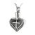 Asche Anhänger Herz schwarz abgesetzt mit Kreuz und Zirkonia Steinen aus Edelstahl Gravur AP 415