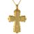 Kreuz als Asche Anhänger in der Farbe Gold aus Edelstahl mit Fußabdrücken Gravur AP 393
