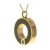 Asche Anhänger Andenken Kreis Farbe Gold Hochglanz poliert Schwarz abgesetzt mit Zirkonia Stein AP 49 G Gold