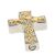 Asche Anhänger Kreuz mit Herz und Dreifaltigkeits Zeichen goldfarben abgesetzt aus Edelstahl Gedenk Anhänger Gravur AP 316 G